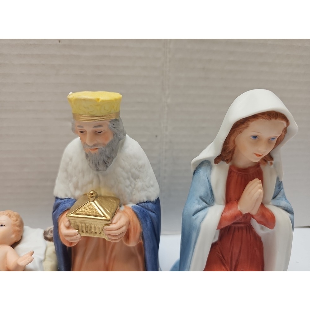 Vintage Homco Nativity 5260 Complete Set 10 Pieces Porcelain Bisque Matte Finish - Picture 9 of 13